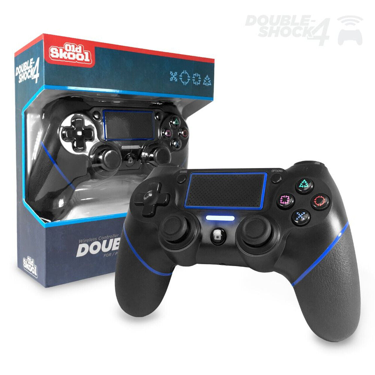 Old Skool Double Shock 4 Wireless Controller for the PS4