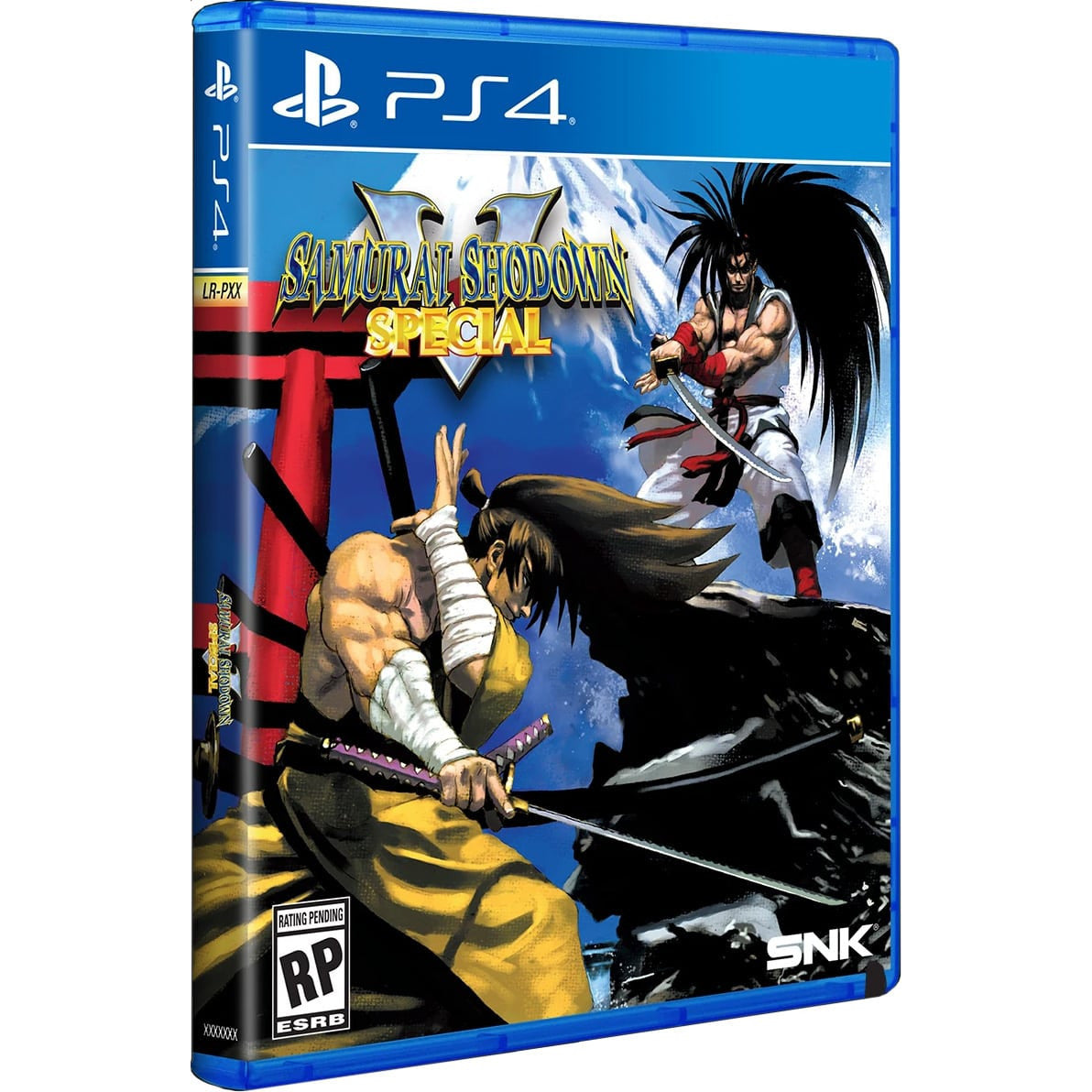 PlayStation 4 game case for 'Samurai Shodown Special' with characters on a blue background