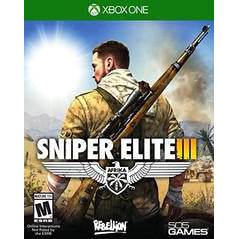 Sniper Elite III game cover for Xbox One with a soldier holding a rifle.