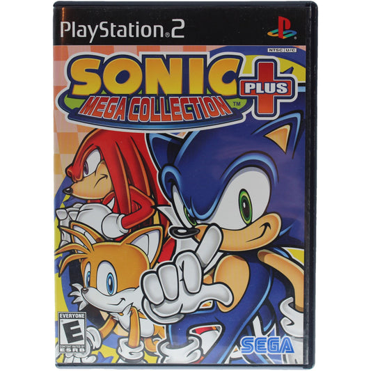 PlayStation 2 Sonic Mega Collection game case with characters on a colorful background
