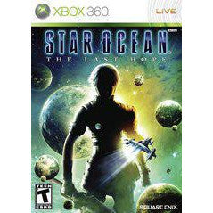 Game cover of 'Star Ocean: The Last Hope' for Xbox 360 with a character holding a sword and planets in the background.