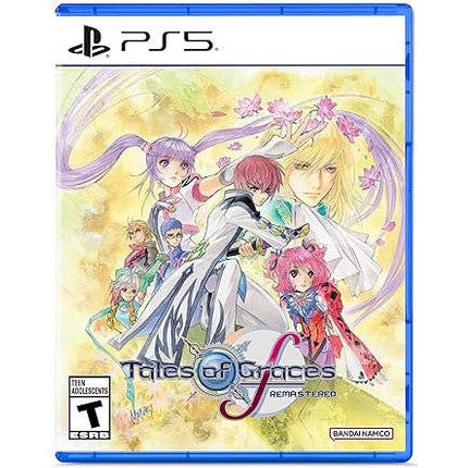 Video game case for 'Tales of Graces F Remastered' on PS5 with colorful characters and Bandai Namco logo.