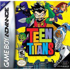 Game Boy Advance game cartridge for 'Teen Titans' with colorful graphics and superhero characters.
