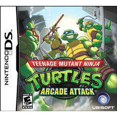 Nintendo DS game case for 'Teenage Mutant Ninja Turtles: Arcade Attack' with turtles in action pose.