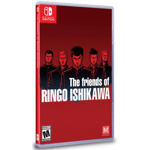 Video game case for 'The friends of Ringo Ishikawa' on Nintendo Switch with red and white design.