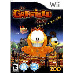 Cover of 'The Garfield Show' for Wii with Garfield and Odie in front of a zoo.