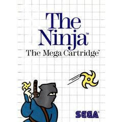 Advertisement for 'The Ninja' Mega Cartridge by Sega on a grid background