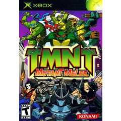 Cover of 'TMNT Mutant Melee' video game for Xbox with characters from Teenage Mutant Ninja Turtles.