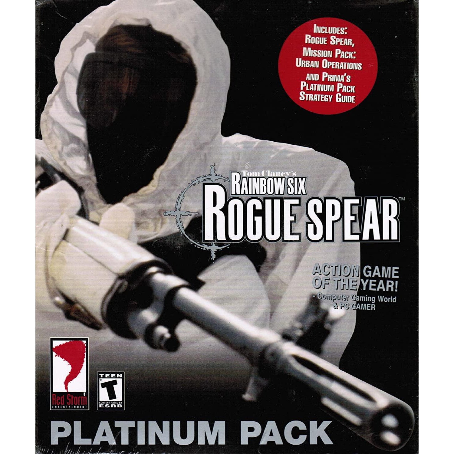 Tom Clancy's Rainbow Six Rogue Spear Platinum Pack game box with a character in tactical gear and weapon.