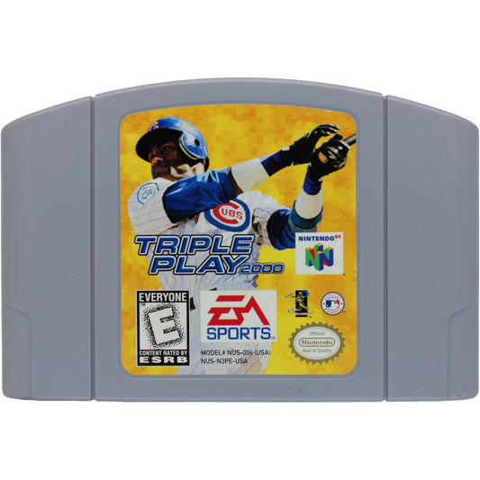 N64 game cartridge for 'Triple Play 2000' baseball game with a player on the cover.