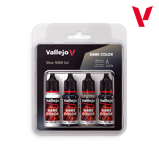 Vallejo: Game Color Non Metallic Metal (NMM) Silver Paint Set