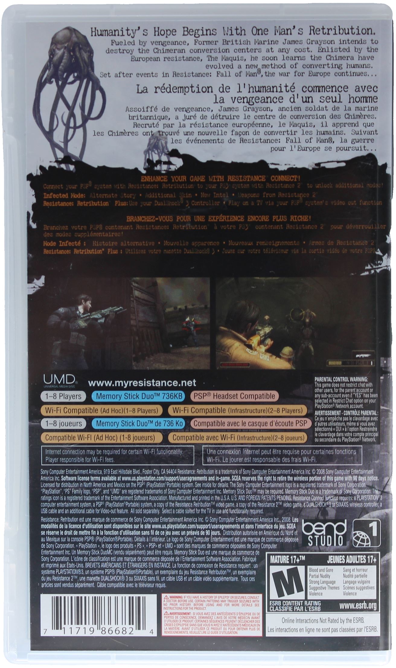 Resistance rétribution psp Playstation portable Resistance rétribution psp Playstation portable