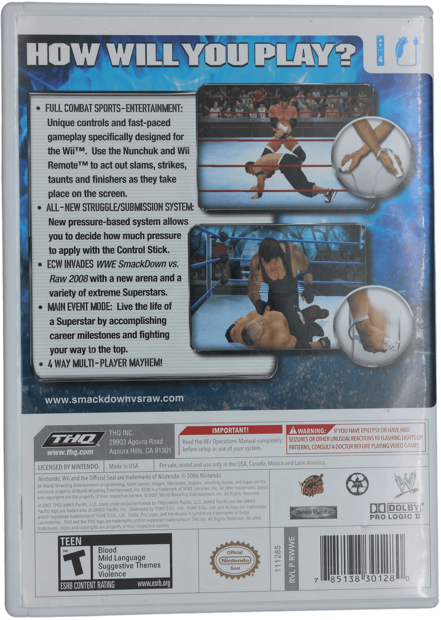 WWE: SmackDown Vs. Raw 2008 (Wii)