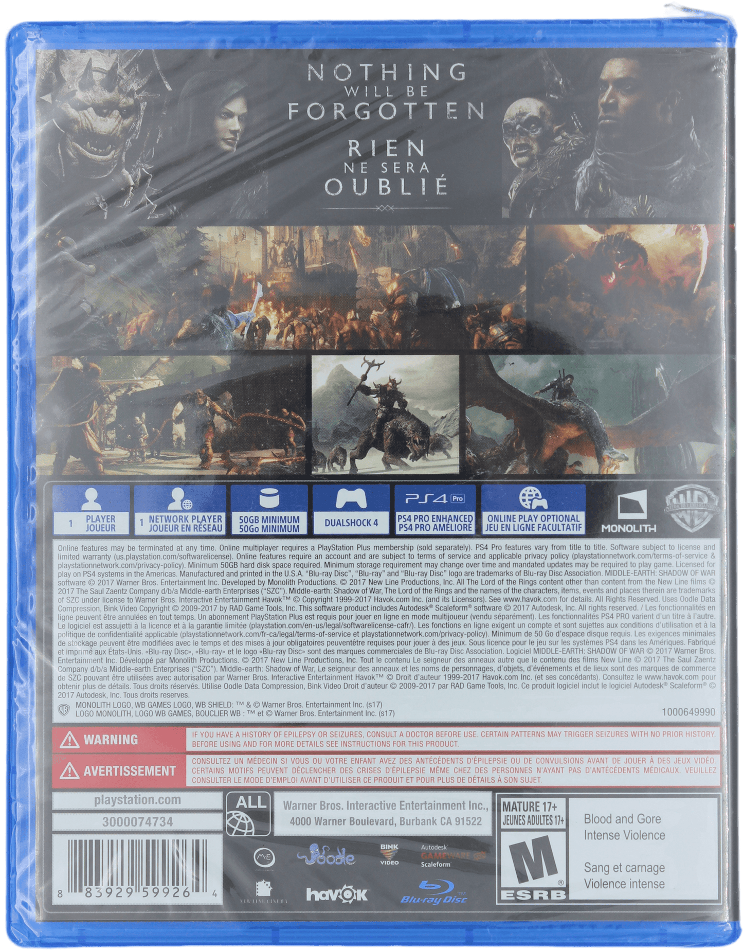 Middle Earth: Shadow Of War - Sealed