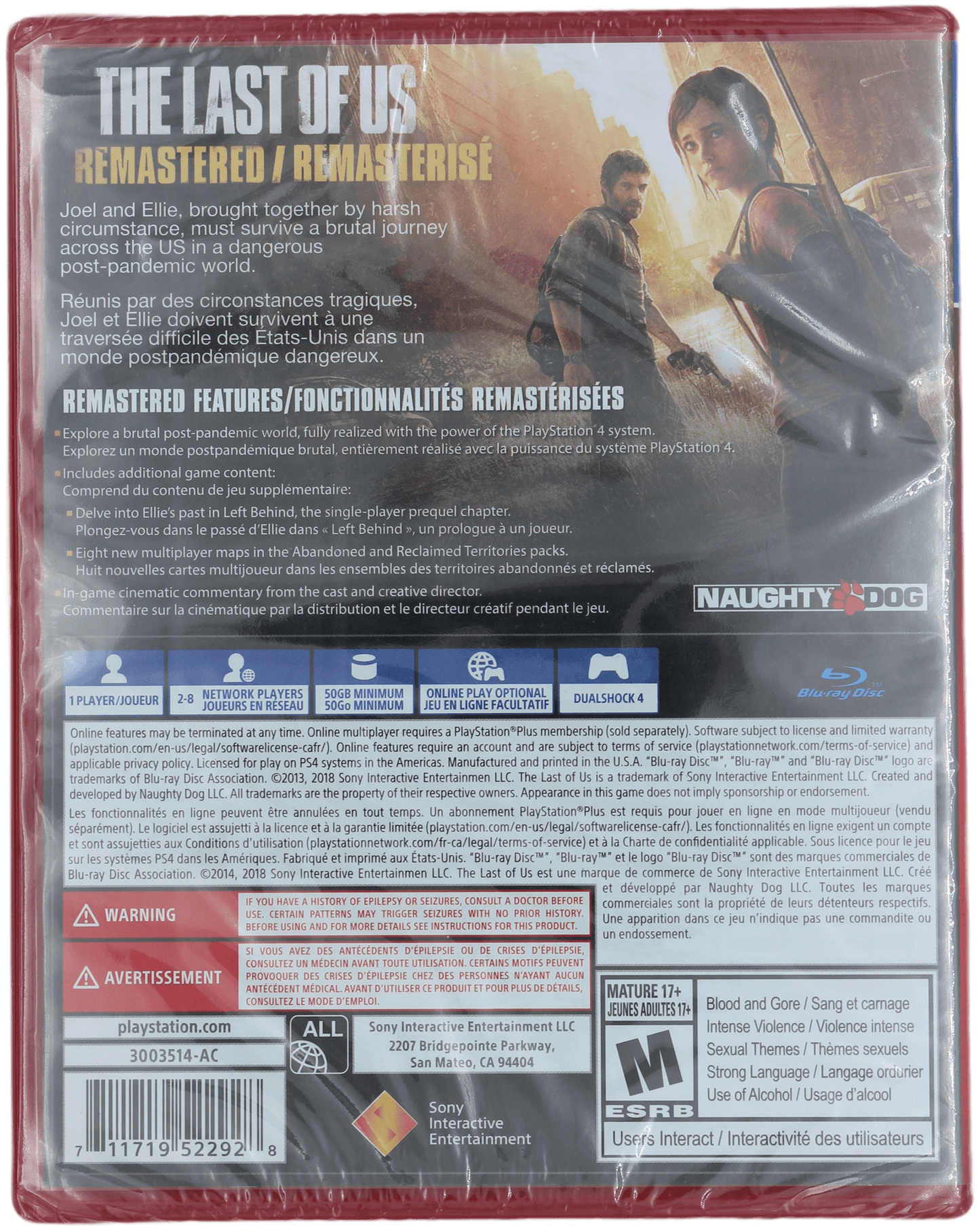 The Last Of Us: Remastered [PlayStation Hits] - Sealed