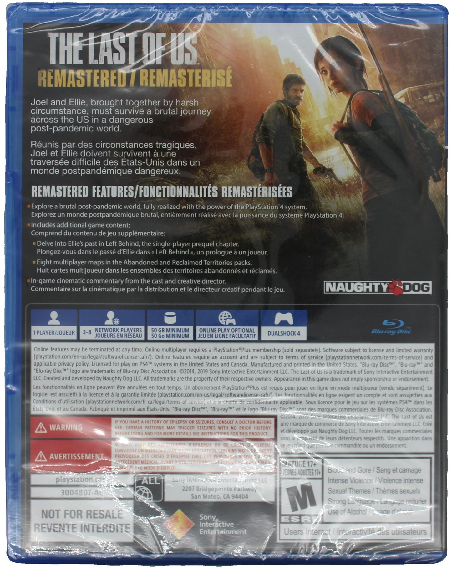 The Last Of Us: Remastered [Not For Resale] - Sealed