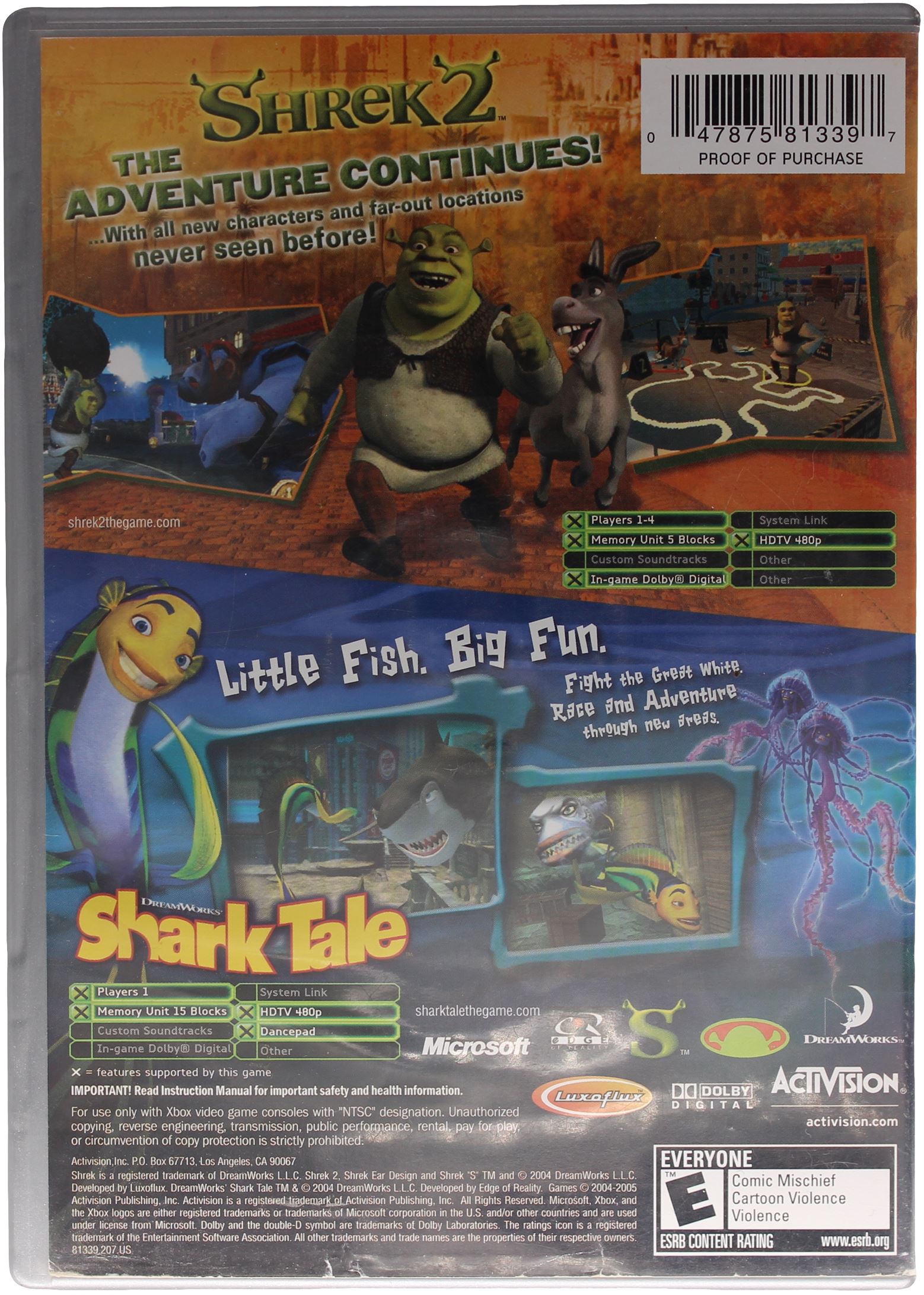 Shrek 2 / Shark Tale [Platinum Family Hits] – Retro North Games