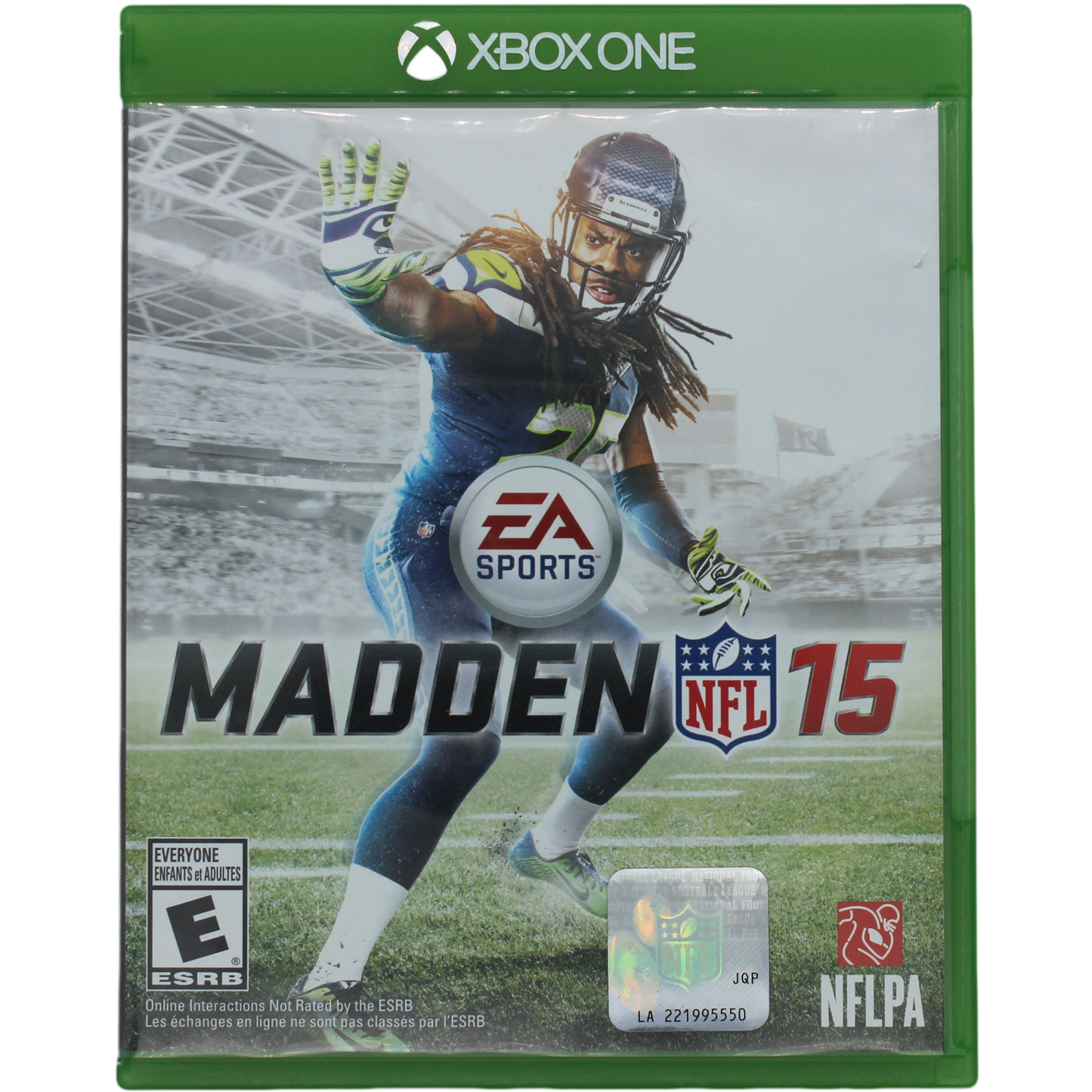 Xbox One Madden NFL 15 video game case with a football player on the cover
