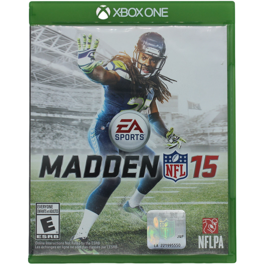 Xbox One Madden NFL 15 video game case with a football player on the cover