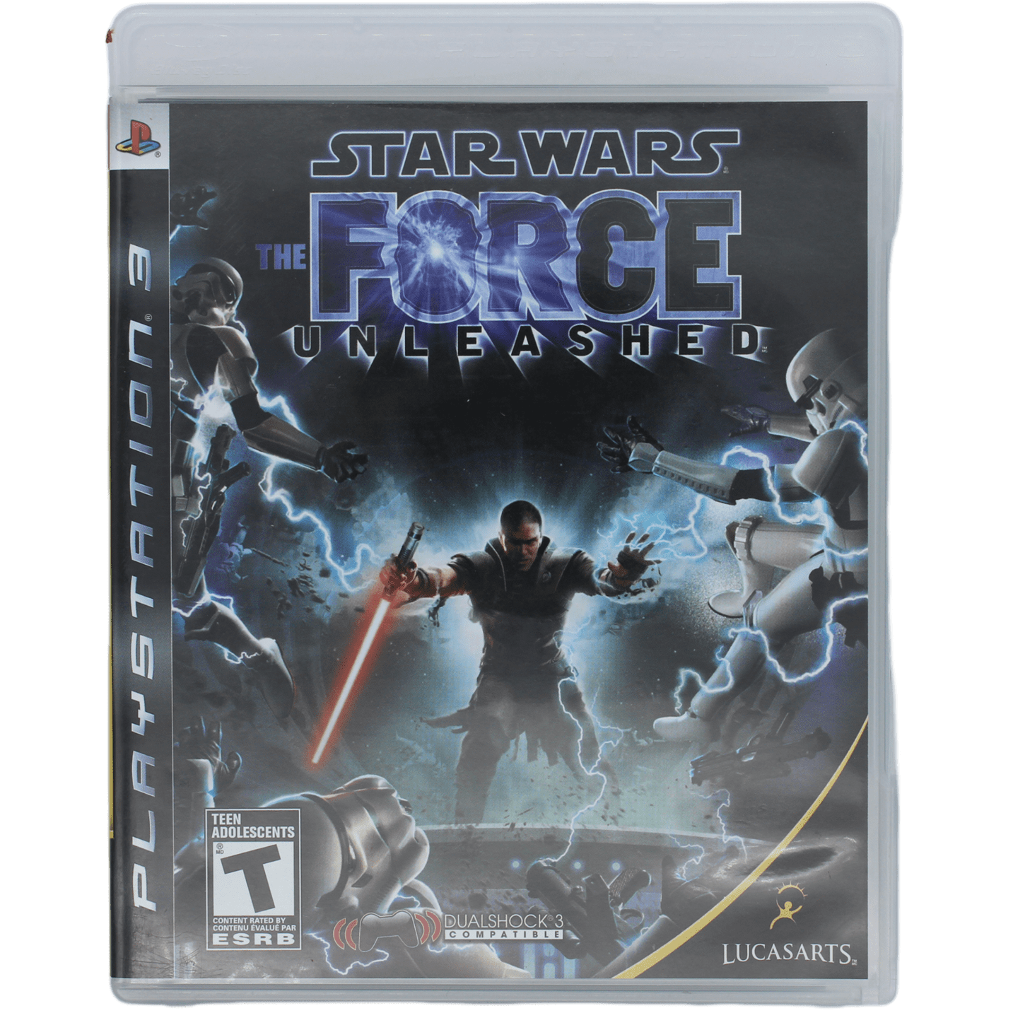 Star Wars: The Force Unleashed game case for PlayStation 3 on a white background